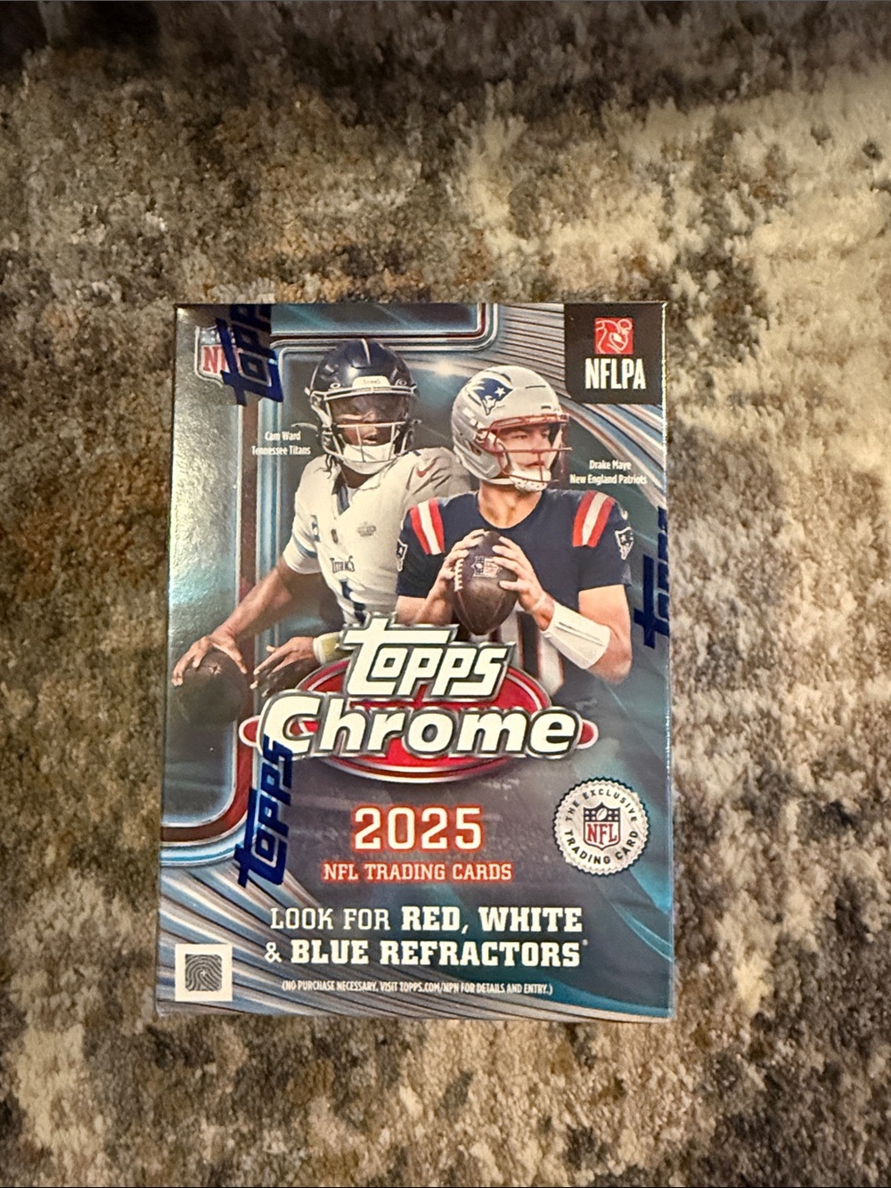 Topps Chrome 2025 NFL Trading Cards Box - Blue, Red, White NEW IN BOX UNOPENED